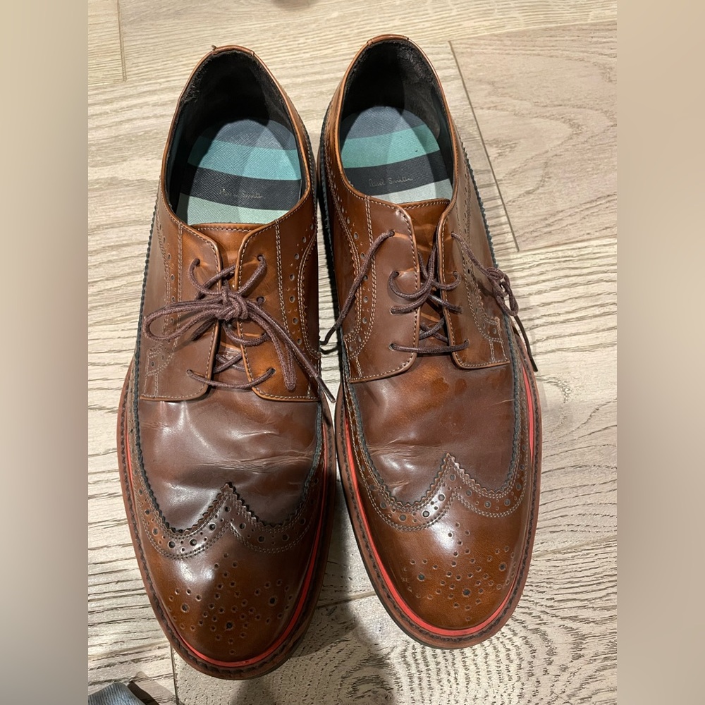 Paul smith grand wingtip brown Oxford shoes size 9 43
